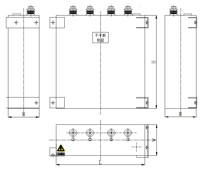 Energy Storage Pulsed Dc Link Filter Capacitor Outline Drawing